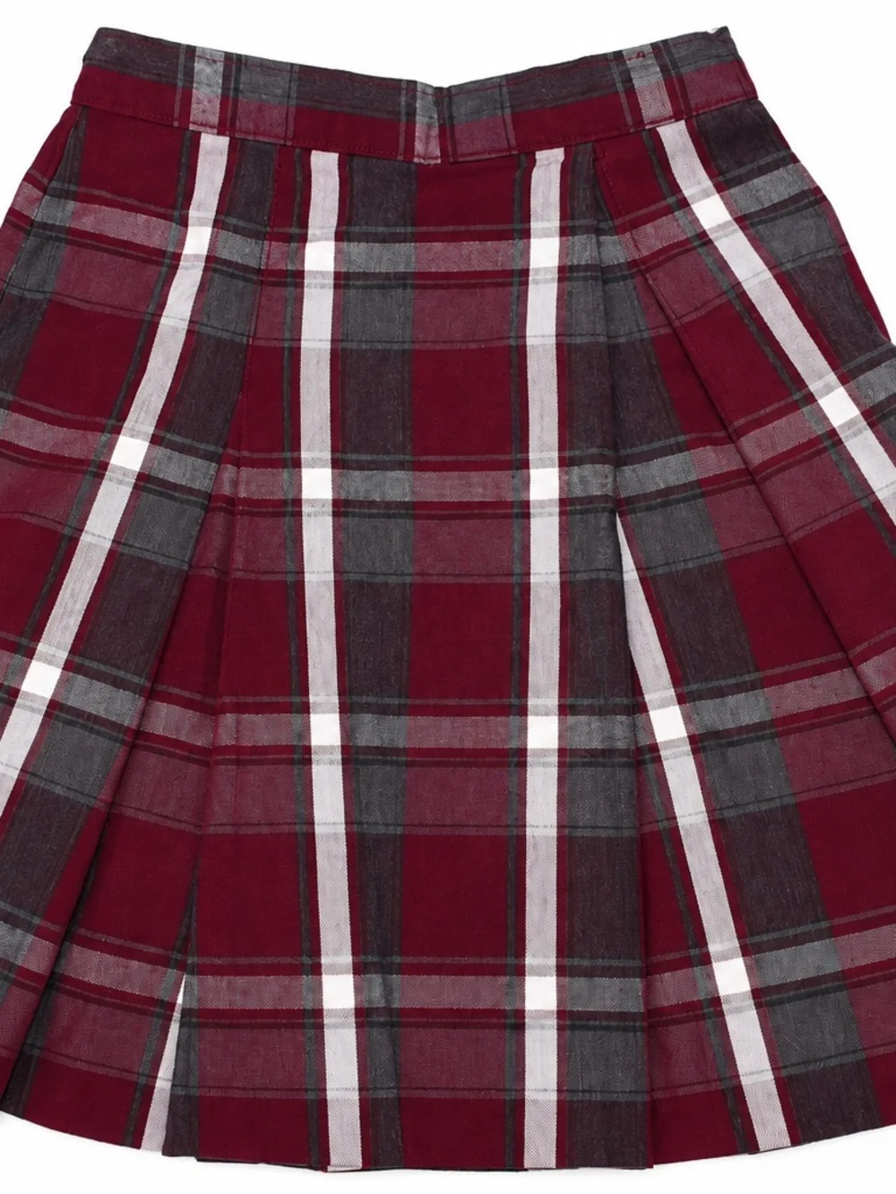 Lot of 4 Girls Plaid School Uniform Skirts Maroon Size 6 & 8